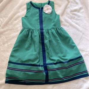 Janie and Jack Courtside Prep collection green and blue dress.
